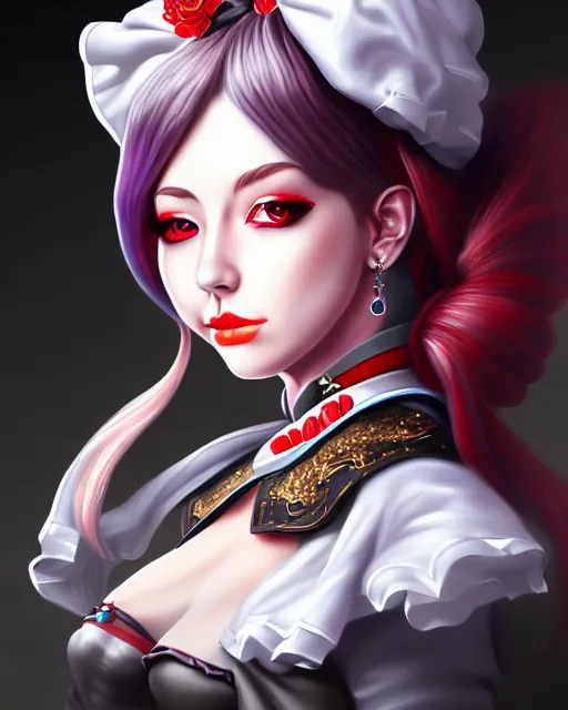 Image similar to a ultradetailed beautiful painting of a stylish battle maid, trending on artstation