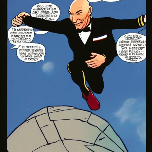 Image similar to Captain Picard jumping from the enterprise