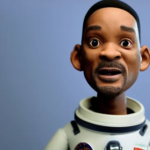 Image similar to will smith as a astronaut, claymation, 8 k, hyperdetalied, cgsociety,