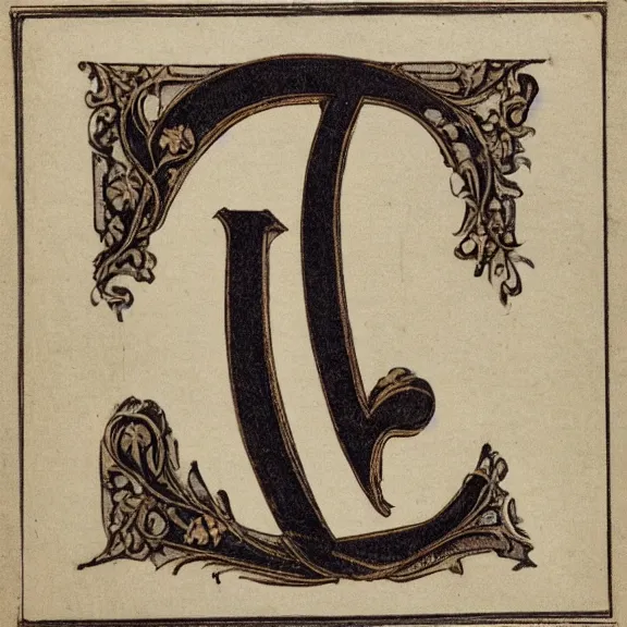 Image similar to a victorian decorative initial capital letter a.