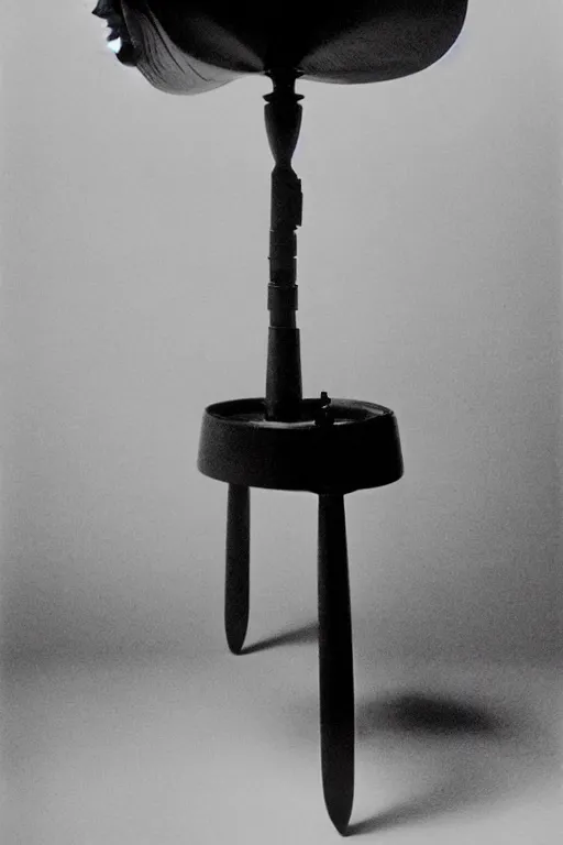 Image similar to a minimalist portrait of Marcel Duchamp connected to an ancient chess machine in the style of Irving Penn, Hito Steyerl, Shinya Tsukamoto, Saâdane Afif, Caravaggio, Pieter Hugo line drawing and 35mm film, wide angle, monochrome, futuristic tetsuo