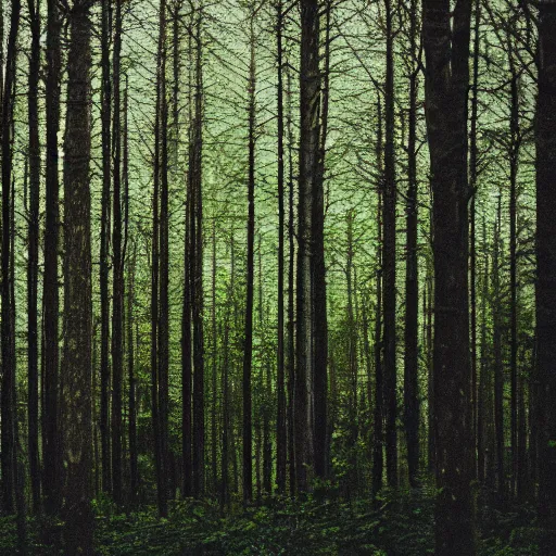 Image similar to grainy photograph of a forest