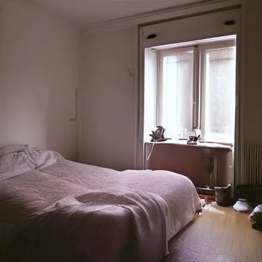 Image similar to Beautiful cameraphone, soft liminal Photograph inside an estate-flat's room