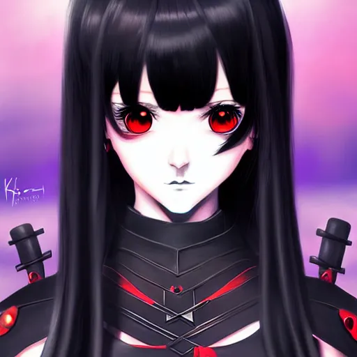 portrait of beautiful cute goth anime girl in | Stable Diffusion