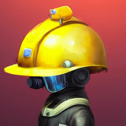 Prompt: A cyberpunk potato, yellow, wearing a hard hat, trending on artstation