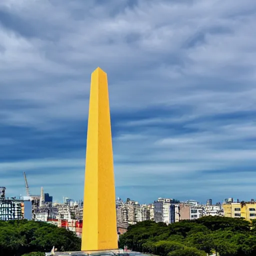 Image similar to realistic photo of buenos aires but the obelisk is a banana