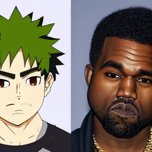 Image similar to izuku midoriya and kanye west