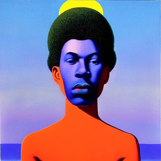 Image similar to afrofuturism hologram by magritte