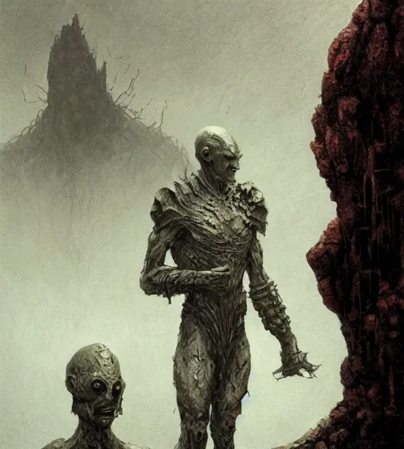 Prompt: golem concept, beksinski, age of sigma art, frank franzetta, ruan jia, dark soul armor concept, trending on artstation, wayne barlowe, adrian smith fantasy art, elden ring art, the hobbit art, lord of the ring art, infinity blade armor