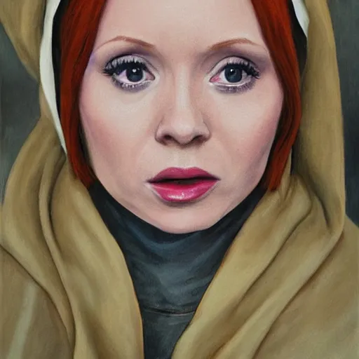 Image similar to karen gillian as a nun, painted by Edward Poyner