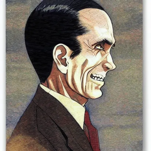 Image similar to anime joseph goebbels by hasui kawase by richard schmid