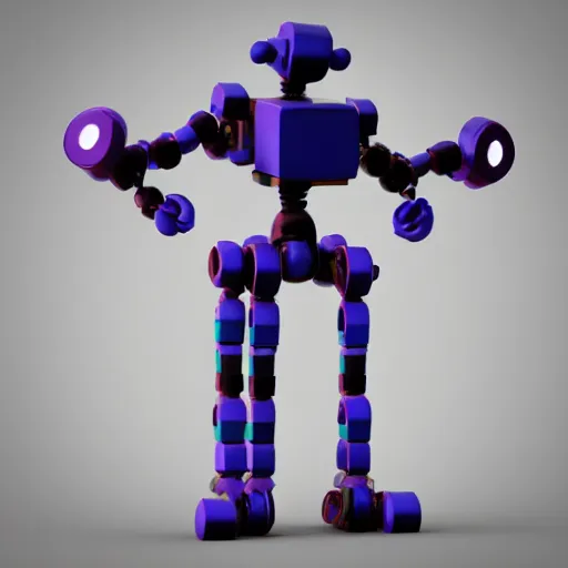 Image similar to low poly render of a cure robot