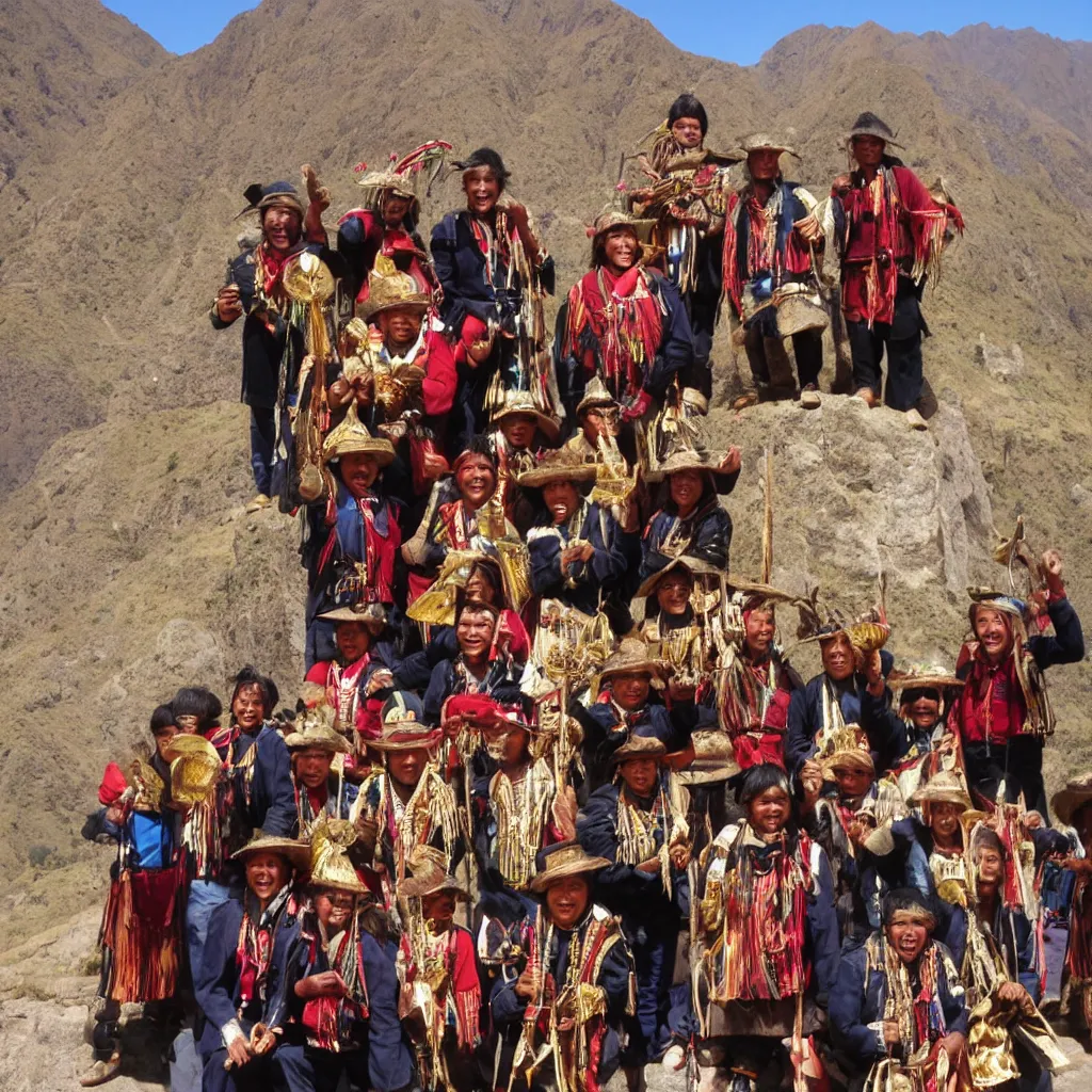 Image similar to happy inca people with all their gold