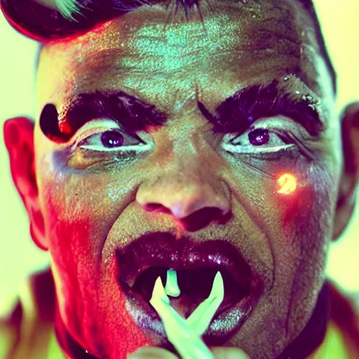 Image similar to a devil, close - up portrait photo by david lachapelle, masterpiece, trending on flickr