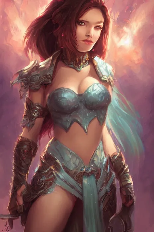 Image similar to a portrait of a cute fantasy girl by Ross Tran and jeff easley