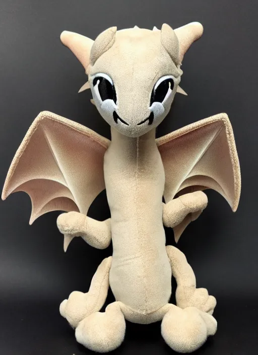 Image similar to a dragon plush. beautifully made, detailed, cute, soft. high quality, studio lighting, product image