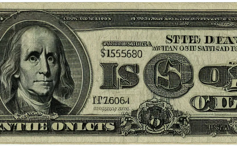 Image similar to rectangular photograph of 6 6 6 dollar u. s. currency note featuring satan