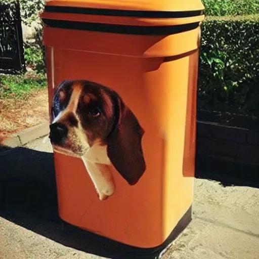 Prompt: !!!!!garbage bin!!!!! and (((((dog)))))