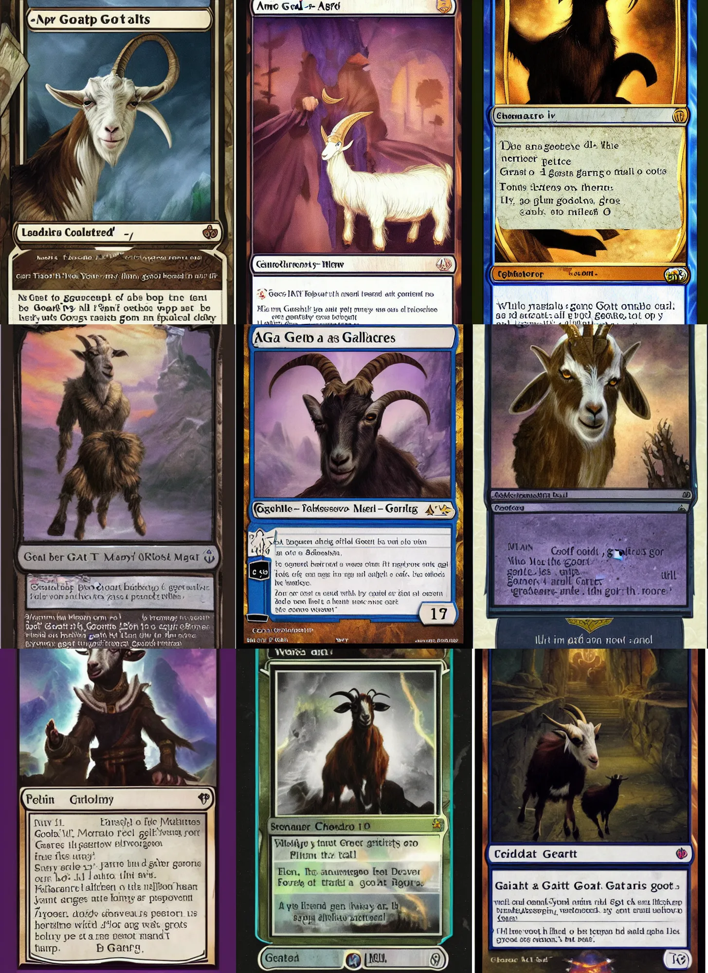 Prompt: A goat as a Magic the Gathering card