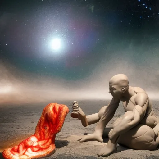 Image similar to cgi clay sculpture, the heat death of the cosmos, cinematic, detailed