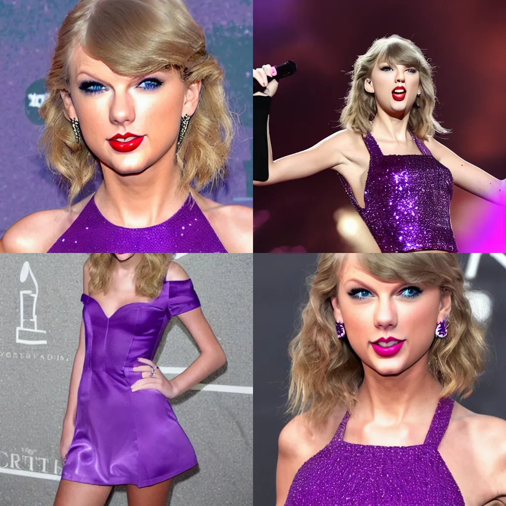 Prompt: Taylor Swift but purple