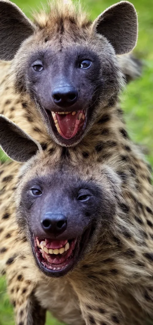 Prompt: a photo of a very happy Hyena wearing a birthday hat,