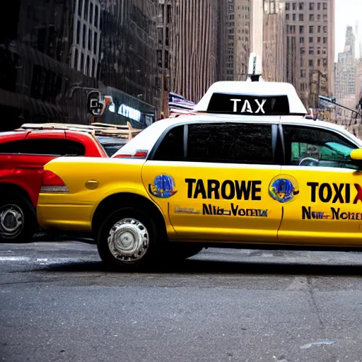 Prompt: chrome new york taxi