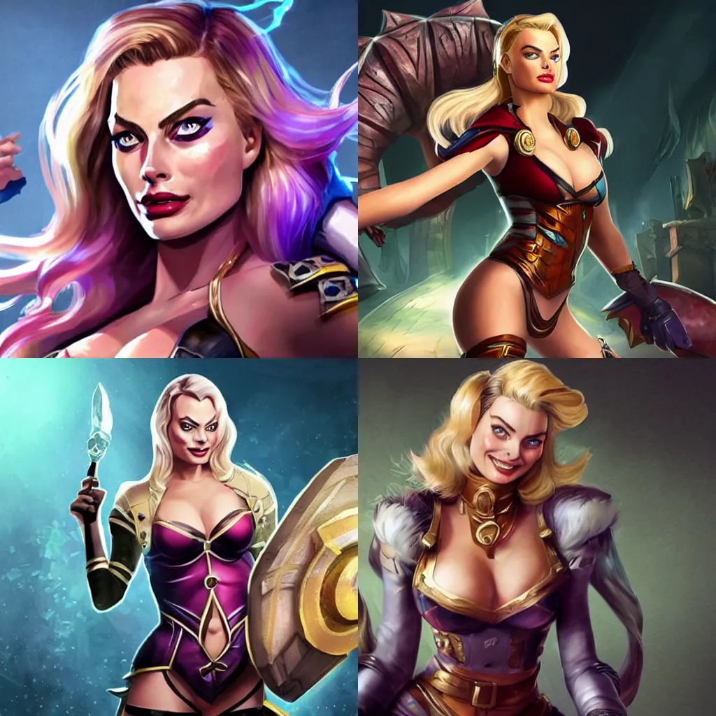Prompt: Margot Robbie as a league of legends character