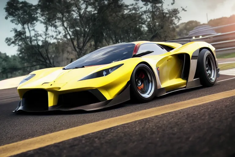 Image similar to photo wallpaper sport car gran turismo 7 forza horizon need for speed fast and furious 5 unreal engine supercar hypercar game concept car octane render, 4 khd 2 0 2 2 3 d cgi rtx style chrome reflexion global illumination ray tracing hdr arstation pixar and disney unreal