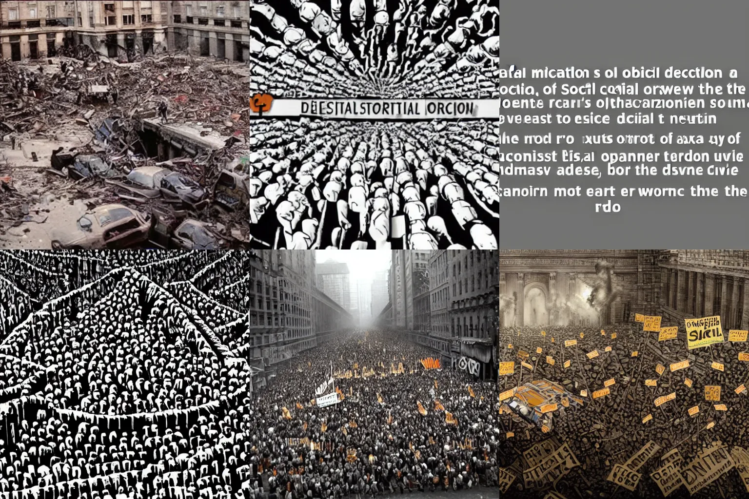 Prompt: a metaphor for the division and destruction of social order