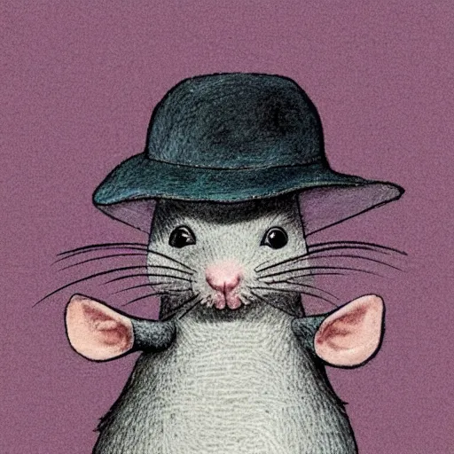 Image similar to a rat with a hat