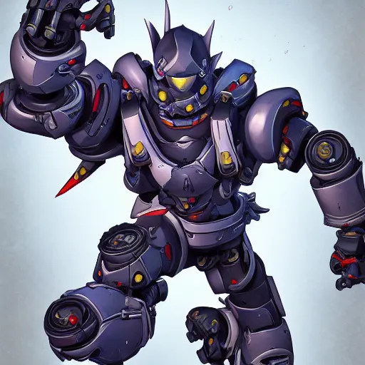 Image similar to Detailed epic drawing of a robot ninja, Overwatch, official art