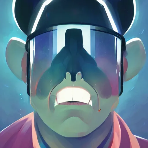 Image similar to face icon stylized minimalist space dandy, loftis, cory behance hd by jesper ejsing, by rhads, makoto shinkai and lois van baarle, ilya kuvshinov, rossdraws global illumination