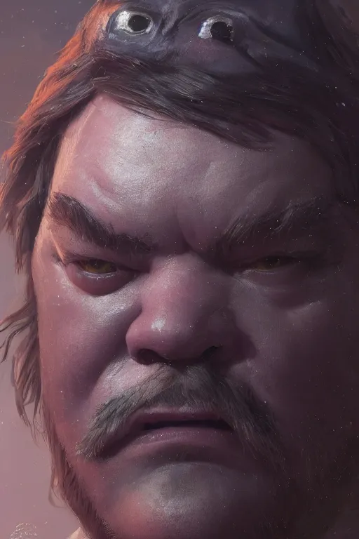 Prompt: a fancy portrait of jack black as a humanoid robot by greg rutkowski, sung choi, mitchell mohrhauser, maciej kuciara, johnson ting, maxim verehin, peter konig, bloodborne, 8 k photorealistic, cinematic lighting, hd, high details, dramatic, dark atmosphere, trending on artstation