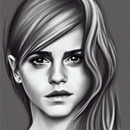 Image similar to emma watson seductive pencil sketch,