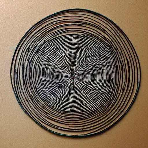 Prompt: Liminal space in outer space, string art