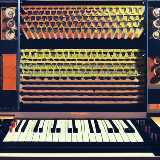 Prompt: album cover modular synth by Storm Thorgerson