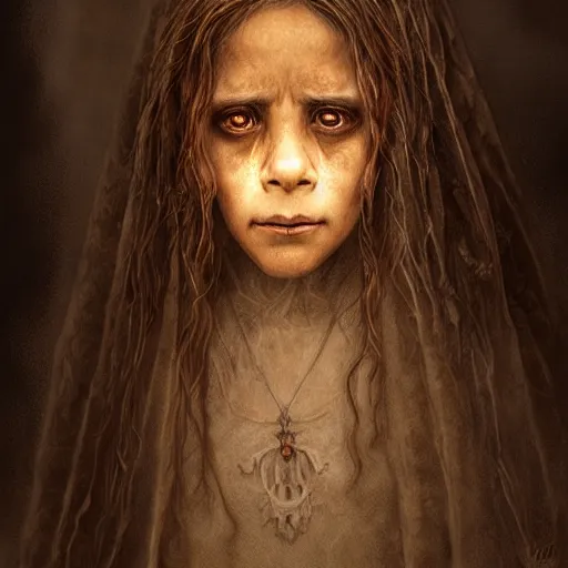 Image similar to a wlop 3 d render of very very very very highly detailed beautiful mystic portrait of the curse of la llorona and horror background by anton pieck, intricate, extremely detailed, digital painting, artstation, concept art, smooth, sharp focus, illustration, intimidating lighting, incredible art,