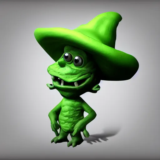 Prompt: a green hat with a monster's head on it, an ambient occlusion render by seuss dr, polycount contest winner, lyco art, rendered in maya, ambient occlusion, contest winner