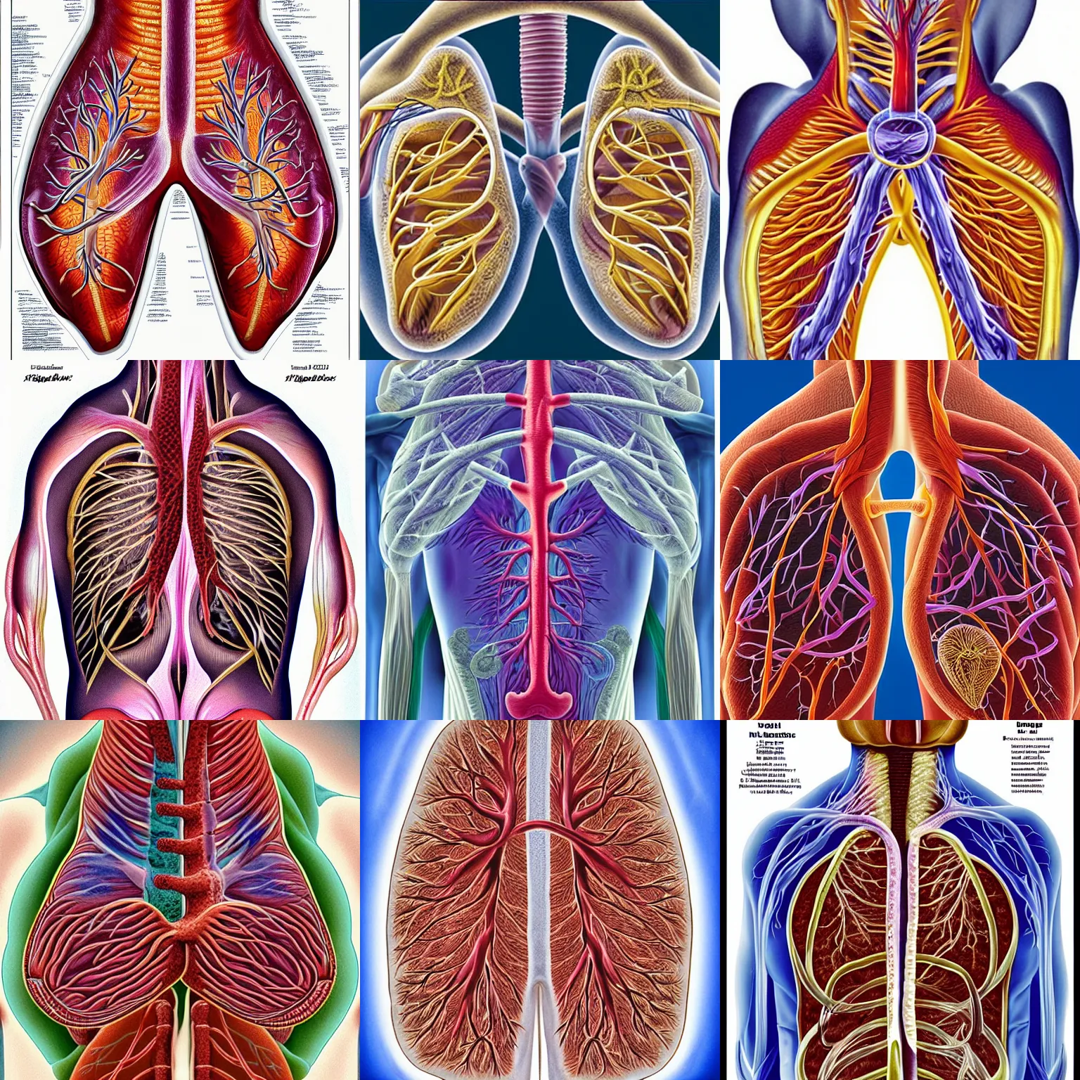 Prompt: medical illustration of the lungs by Alex Grey