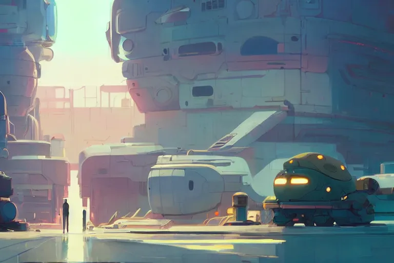 Image similar to space shipyard, cory loftis, james gilleard, atey ghailan, makoto shinkai, goro fujita, studio ghibli, rim light, exquisite lighting, clear focus, very coherent, plain background, soft painting