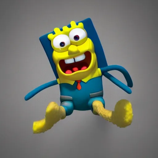 Image similar to 3d render of sponge Bob very detailed octane render