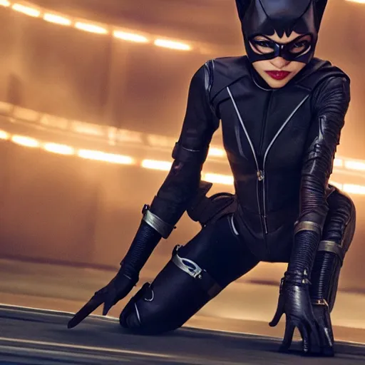 Prompt: Zendaya as Catwoman. 4k action scene