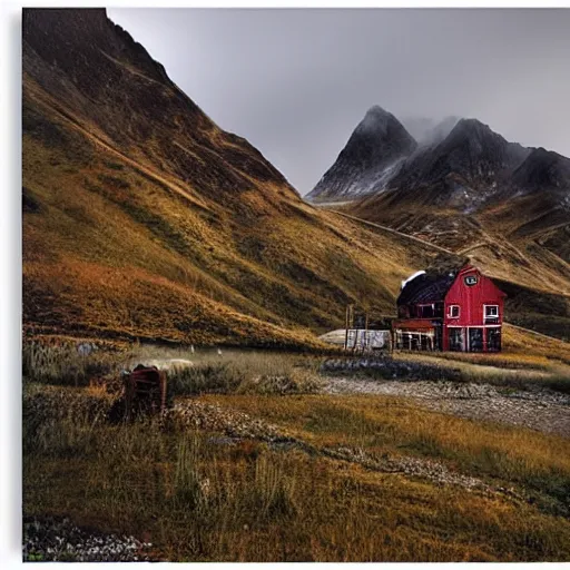 Prompt: a building in a stunning landscape by Christopher Anderson