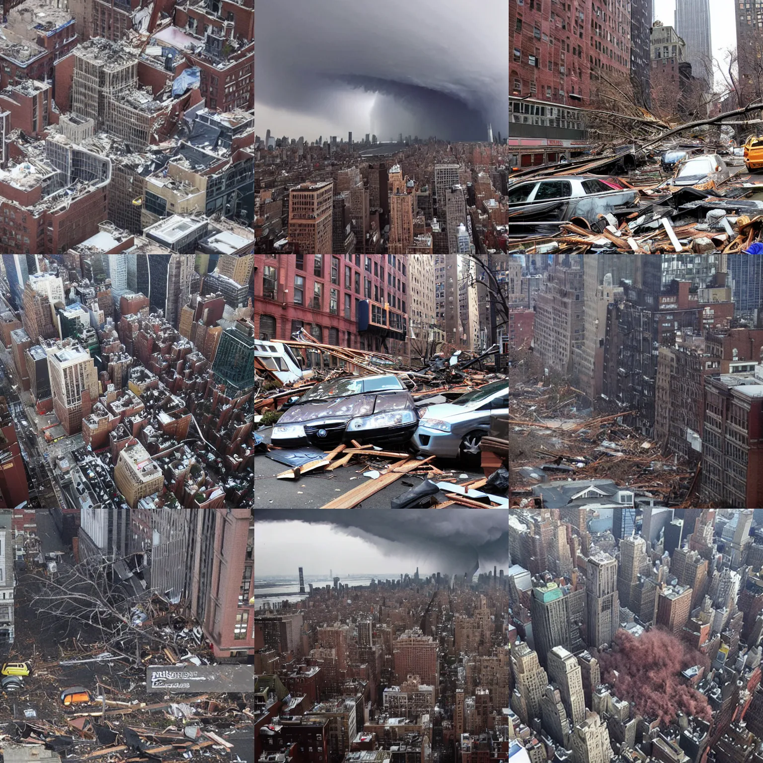 Prompt: new york city being hit by an ef 5 tornado