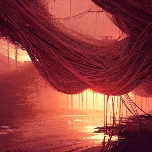 Image similar to intricate detailed illustration, spaghetti monster, cinematic lighting, by Sparth and Greg Rutkowski, wide angle, volumetric light scattering, 8k, artstation, concept art