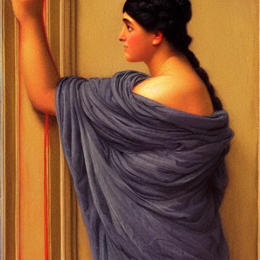 Prompt: a painting in the style of john william godward