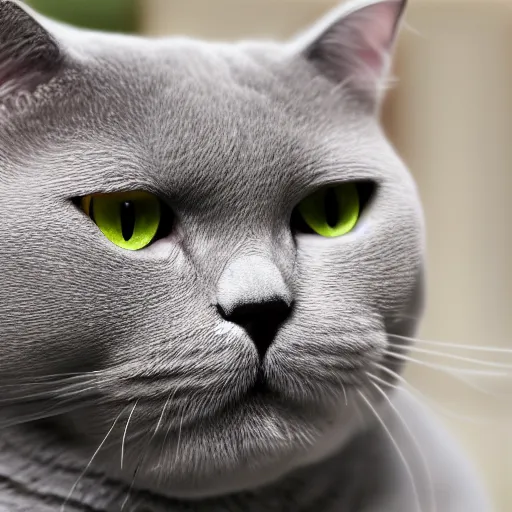 Prompt: British Shorthair cat staring into your soul, hyper realistic