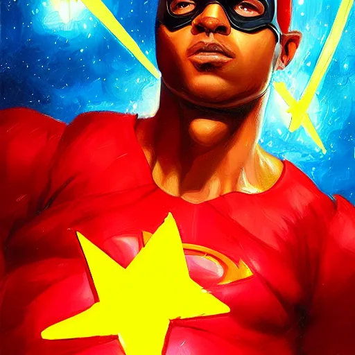 Image similar to star boy, superhero, oil painting, ultradetailed, artstation