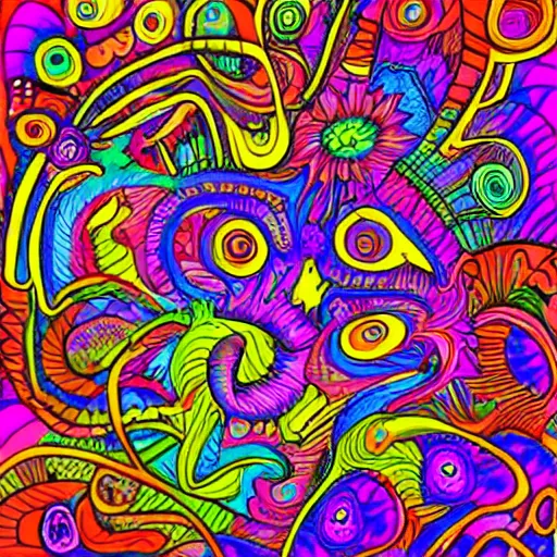 Prompt: a psychedelic doodle of a